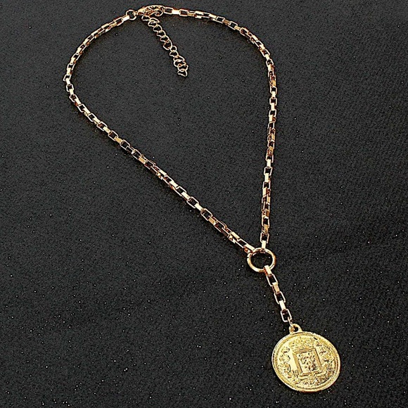 Gold Coin Pendant Charm Necklace - Picture 2 of 8